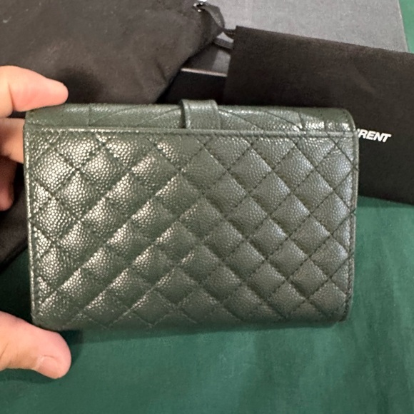 Saint Laurent Dark Green Leather Wallet - Picture 4 of 4